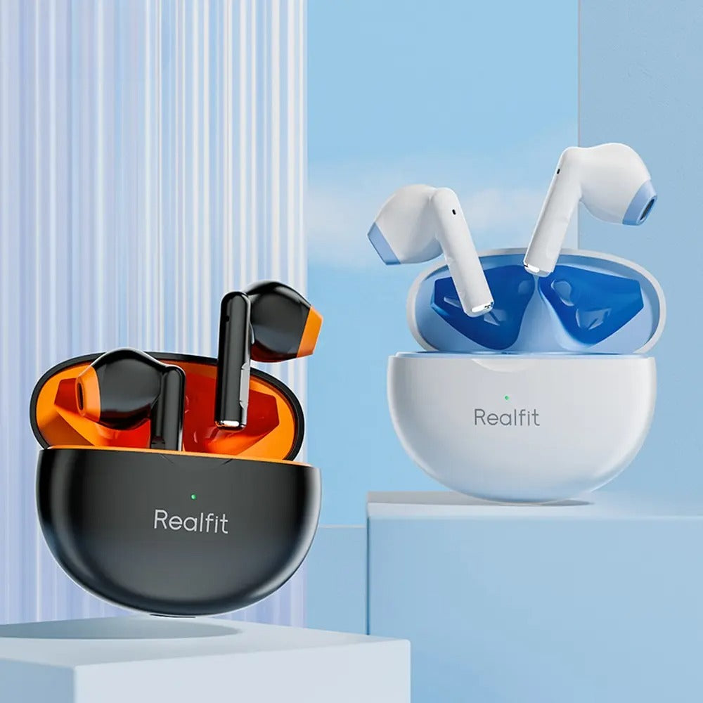 Casti Bluetooth Realfit F2 TWS – Sunet HiFi, in ear, wireless, rezistente la apa