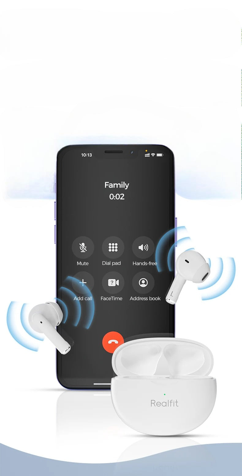 Căști Wireless Realfit F2 Pro – ANC, Bluetooth, HiFi Stereo, Bass Puternic, ENC Apeluri, Sport & Gaming