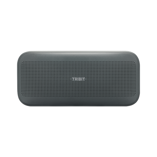 Boxa portabila Tribit StormBox Flow bluetooth neagra vedere frontala, design dreptunghiular cu grila fina