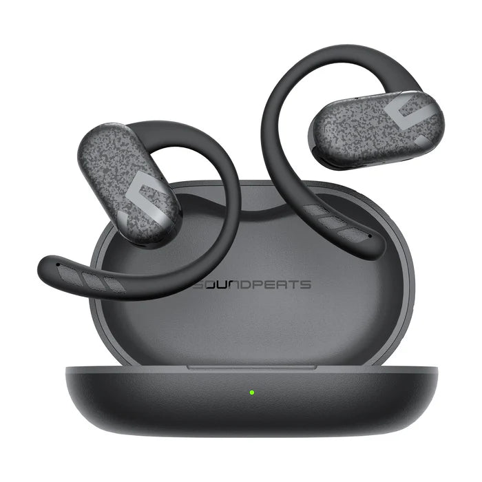 Casti Soundpeats Breezy open ear true wireless cu carlige dupa ureche si carcasa de incarcare deschisa