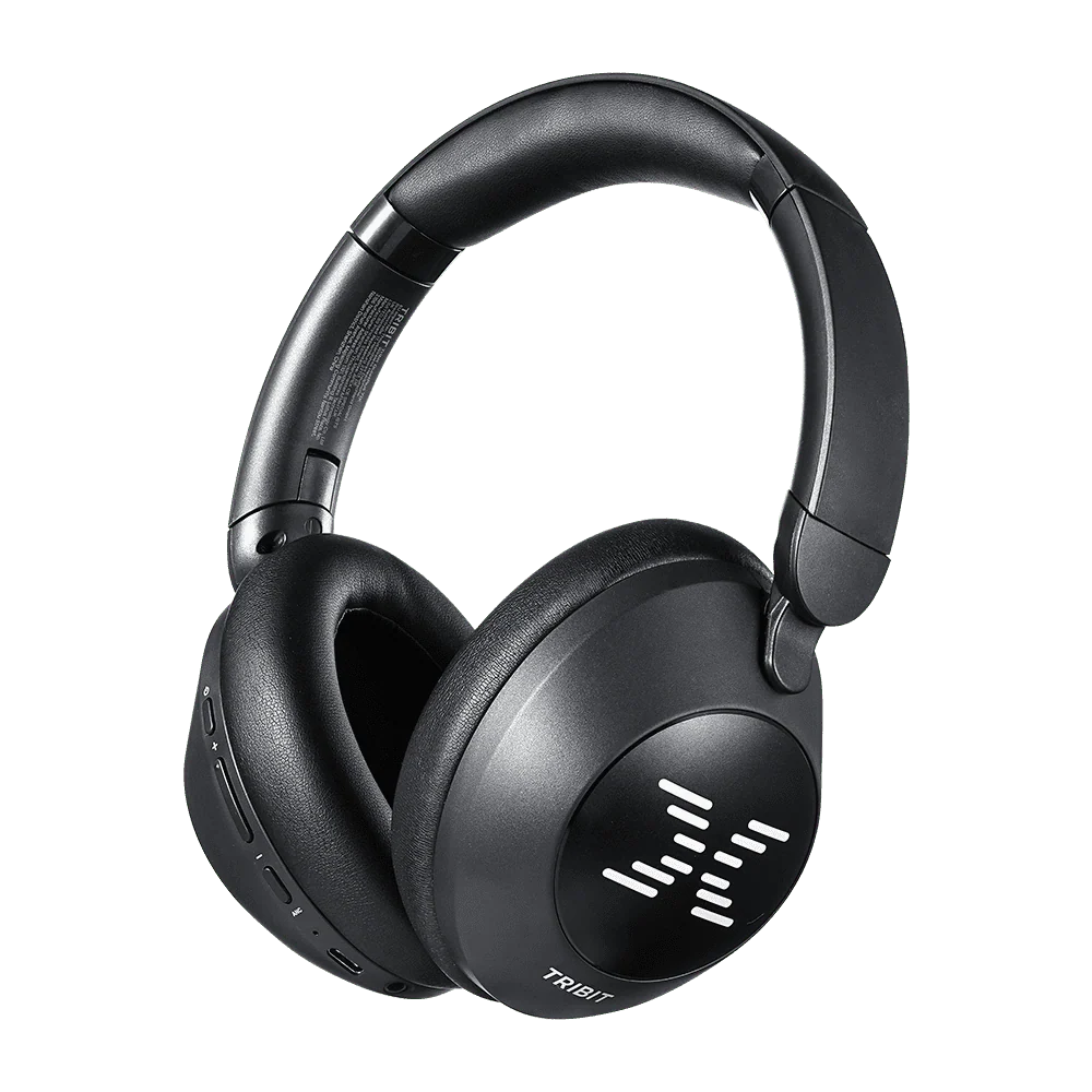 Casti Tribit QuietPlus 71X over ear bluetooth negre cu anulare activa a zgomotului