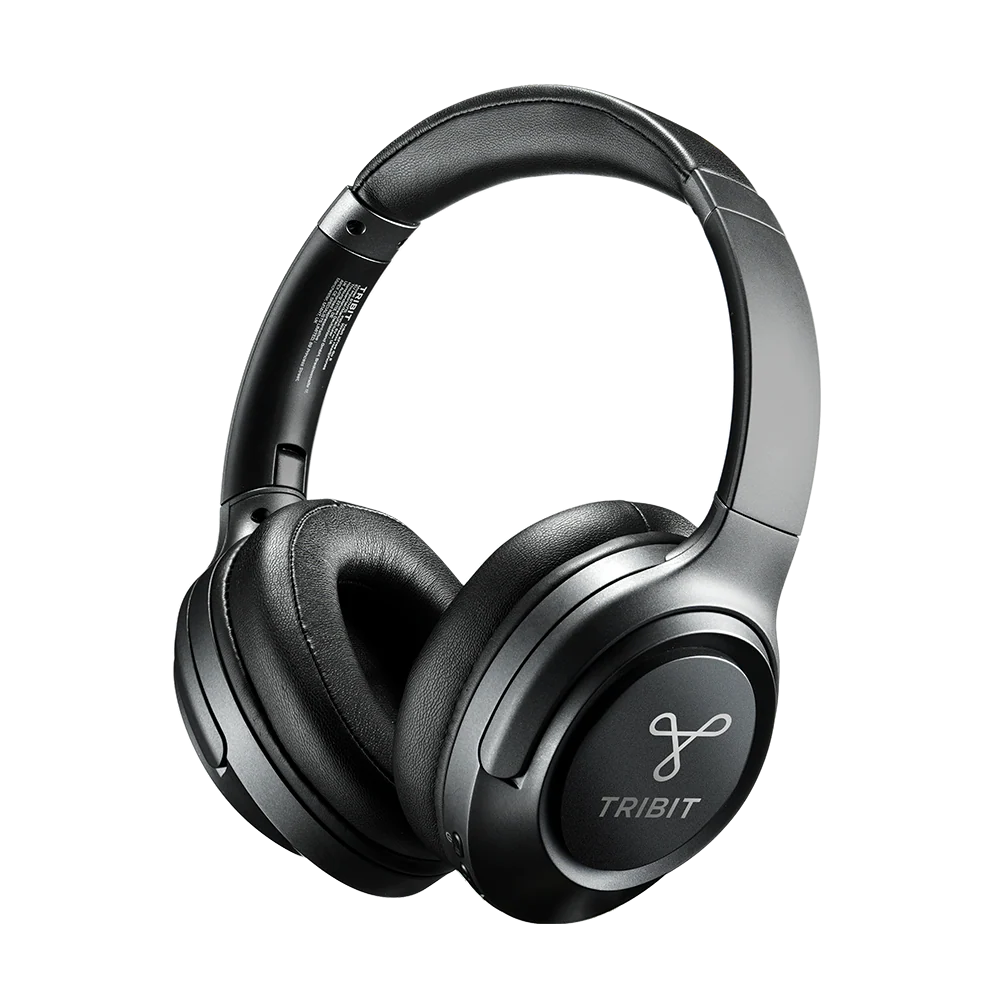 Casti Tribit XFree Go S over ear bluetooth negre cu banda reglabila si perne confortabile