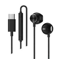 Casti cu fir Lenovo TW16 Pro USB-C de culoare neagra, cu microfon, telecomanda pe cablu si design in-ear
